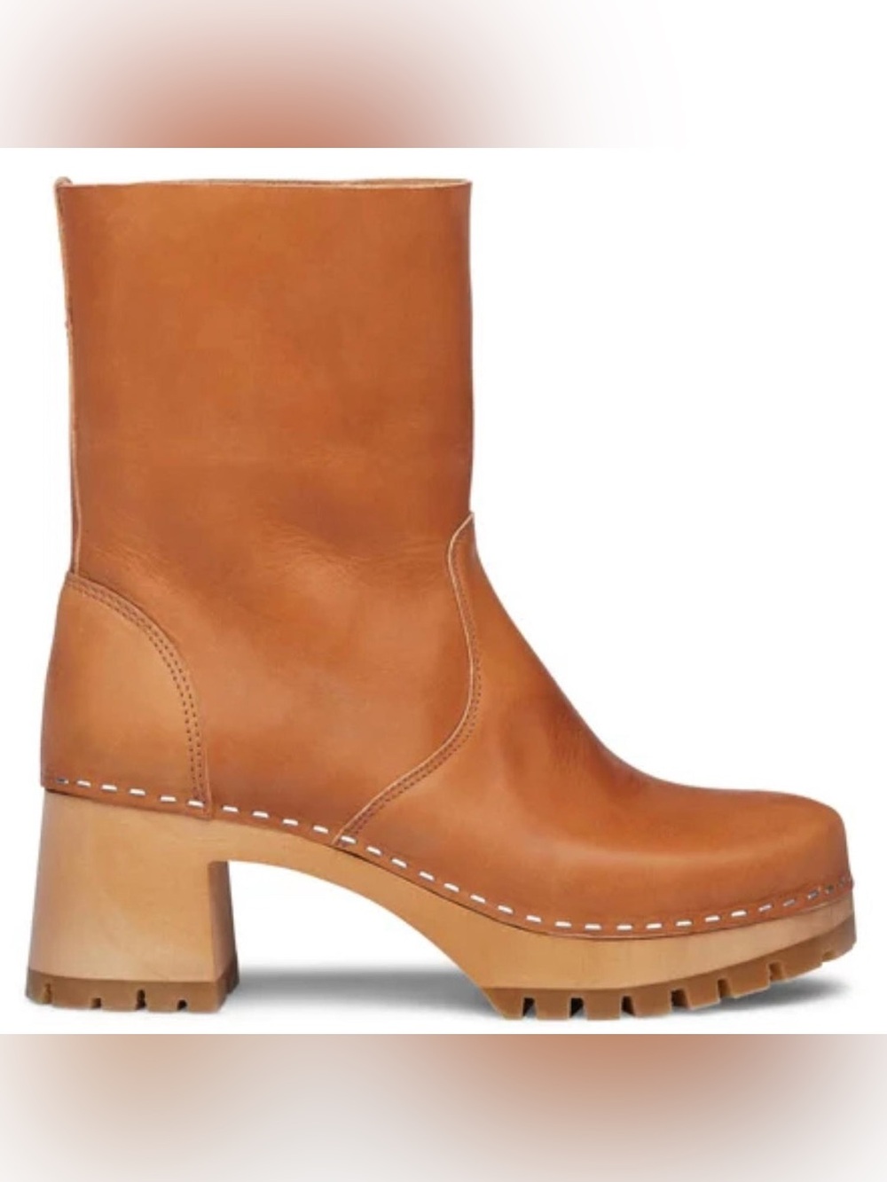 Swedish Hasbeens Plain Boot Natural Leather Wood Boot Lagenlook Boho Gorpcore